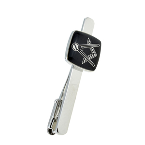 Pince à cravate maçonnique, symbole carré et compas, accessoire élégant pour homme, cadeau de la franc-maçonnerie, pour membre de loge, tenue de cérémonie, costume - Product Image 1