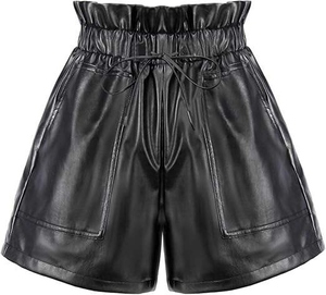 Nouveauté : Shorts en cuir d'agneau véritable pour femmes, coupe ample, haute qualité, style streetwear, prix usine OEM, vente en gros - Product Image 4