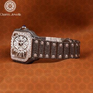 Montre de luxe pour homme Charm_Jewells en acier inoxydable 40 mm, cadran ajouré, mouvement mécanique analogique ETA, date automatique, étanche 10 bars - Product Image 4