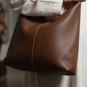 Handmade Brown Leather Hobo <b>Tote</b>, <b>Slouchy</b> Shoulder <b>Bag</b> High Quality Large Capacity Customizable Colors & Logo - Product Image 3