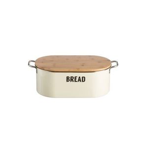 Farmhouse Style <b>White</b> Enamel Look Bread Box Decorative Ribbed Body Metal Food Keeper Heavy Duty Toast Pastry Storage <b>Bin</b> Case - Product Image 3