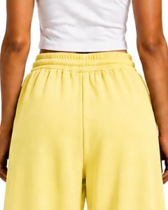 Pastel Yellow Women <b>Wide</b> <b>Leg</b> <b>Sweatpants</b> High Waist Loose Fit Casual Streetwear Lounge Fleece Trousers With <b>Drawstring</b> Pockets - Product Image 6