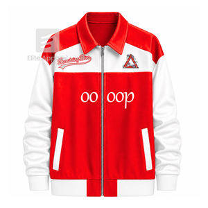 Custom Delta Sigma Theta Sorority Windbreaker embroidered logo red & white Casual Style for female with polyester lining - Product Image 1