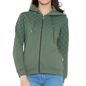 Sudaderas con capucha de moda para mujer con cremallera 2026 al por mayor OEM personalizadas de algodón polar ajustadas con cremallera completa, sudaderas con capucha elegantes estilo streetwear - Product Image 1