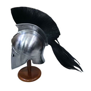 Casco Espartano Griego Medieval con Pluma Negra, Acero Suave, Hecho a Mano, Armadura de Guerrero, Disfraz de Cosplay para Adultos, Casco Usable - Product Image 4