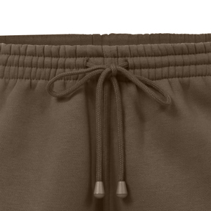 Men's <b>Brown</b> Cargo Shorts Mid Waist Drawstring Casual with Pockets Knitted Solid Style 100% Polyester Canvas - Product Image 5