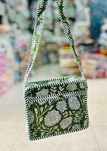 Lady Vintage Waterproof Cotton Crossbody Shoulder Purse Zipper <b>Handbag</b> for Travel Daily Use - Product Image 3