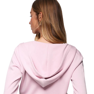 Custom Women's Cropped Hooded Cardigan V Neck Button Up Sweatshirt <b>Lightweight</b> Casual Fashion <b>Hoodie</b> OEM ODM Supplier - Product Image 4