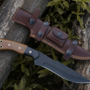 Couteau de chasse artisanal en acier D2, manche en bois, étui en cuir fin, 10 pouces, qualité industrielle, couteau Viking - Product Image 1