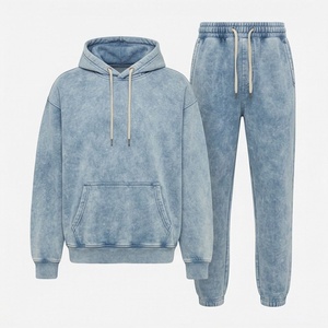 Ensemble de jogging vintage personnalisé deux pièces, imprimé DTG, survêtement évasé, délavé au soleil, délavé à l'acide, vêtements pour hommes couleur personnalisée - Product Image 1