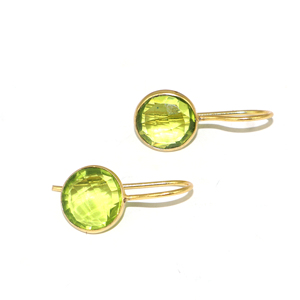 Pendientes Colgantes de Peridoto y Cuarzo Hidrotermal con Baño de Oro de 18K, Joyería Artesanal Moderna para Fiestas, Venta al por Mayor para Niñas y Mujeres - Product Image 4
