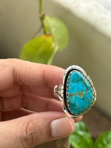 Handmade Sterling Silver Trillian <b>Turquoise</b> <b>Ring</b> Boho Statement Gemstone Jewelry for Women Gift - Product Image 4