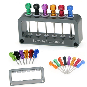 Dental Laboratory Steel Implant <b>Screw</b> <b>Driver</b> Kit 6 Piece Kit Customizable with Holder for Restoration Surgery By Grip Surgical - Product Image 1