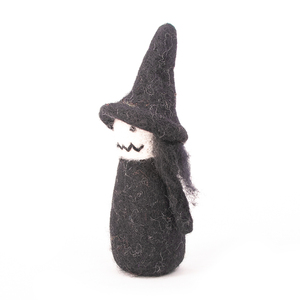 Handmade Felt Wool Black Witch – Small Needle Felted <b>Doll</b> Figurine Halloween Decor Gift - Product Image 3