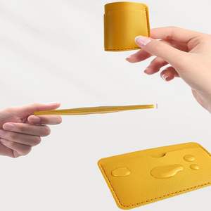 Porte-cartes minimaliste en cuir pour homme, portefeuille fin en cuir véritable, étui pour cartes de crédit, organiseur professionnel - Product Image 4