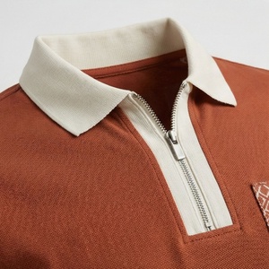 Men Polo Shirts Quarter-Zip Casual Slim Fit Workout <b>Golf</b> Tee V Neck Long Sleeve Breathable Customized Color T-Shirt - Product Image 4