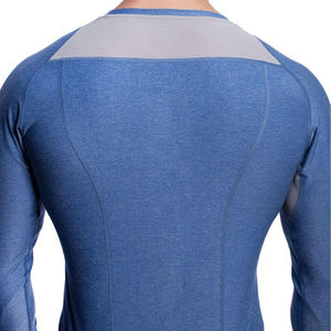 Camiseta Deportiva de Manga Larga para Hombre, Cuello Redondo, Algodón y Elastano, Suave, Lisa, Transpirable y Ecológica - Product Image 3
