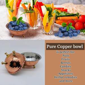 Copper Mini Footed Bowls Perfect for Spices Sauces Pickles Jams - Product Image 2