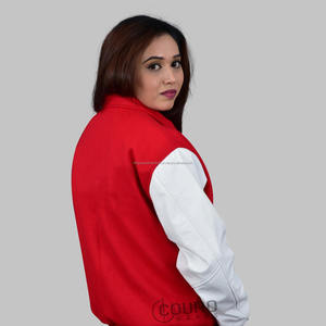 Chaqueta Bomber de Lana/Cuero de Diseño Personalizado de Alta Calidad al por Mayor con Cuello Alto, Logotipo Bordado, Transpirable y Resistente al Viento para Invierno - Product Image 6