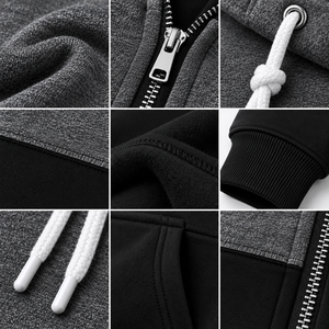 Sudaderas casuales de color sólido para hombre, con la mejor costura, doble cremallera, corte regular, nuevas sudaderas para hombre - Product Image 3