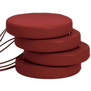 Set di 4 Cuscini Circolari per Sedie da Esterno Rosso Vino, Cuscini per Sedie da Terrazza (Solo Cuscini) - Product Image 5