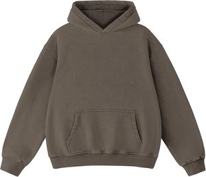 เสื้อฮู้ดดี้สีชมพูแบบหนา สไตล์วินเทจ ล้างสีแบบแอซิดวอช สำหรับผู้ชายและผู้หญิง ผ้าฝ้าย 100% มีกระเป๋าเสื้อ ฮู้ดดี้ลายมัดย้อม เสื้อกันหนาว - Product Image 6