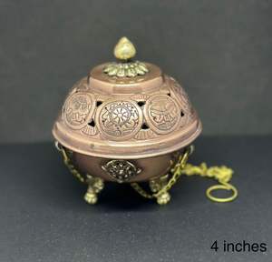 สินค้ามาใหม่ ของขวัญงานฝีมืออัสตัมังกัล  กระถางทองแดงแกะสลักลายมงคล แข็งแรงทนทาน สำหรับใส่ผงกำยาน ใช้กับไม้จันทน์หอม - Product Image 3