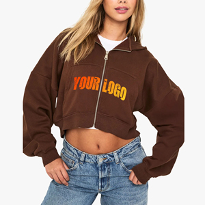 Women's Winter Fleece Zip up Hoodie Wholesale Casual Full <b>Zipper</b> <b>Sweatshirt</b> with Pockets for Retailers Global Bulk Purchase - Product Image 5