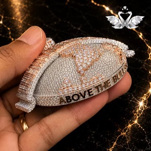 Best Quality Custom Design Moissanite Hip Hop Pendant D Color VVS Stone 925 Silver Necklace for Hip Hop Fans for Sale - Product Image 2