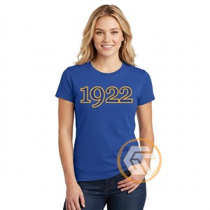 เสื้อยืดคอกลมสีน้ำเงินรอยัลสำหรับผู้หญิง รุ่นปี 1922 ทรงปกติ สวมใส่สบาย แขนสั้น ผ้าฝ้ายเจอร์ซีย์ 100% ระบายอากาศได้ดี เป็นมิตรต่อสิ่งแวดล้อม แห้งเร็ว - Product Image 3