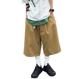 <b>Mens</b> Wide Leg Baggy Bermuda Cotton <b>Shorts</b> Pin Tuck Pleat <b>Below</b> <b>Knee</b> - Product Image 5