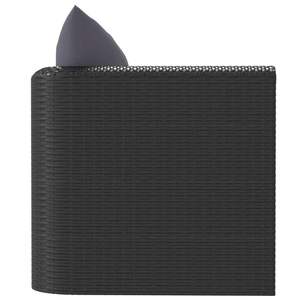 Canapé de jardin individuel avec structure en acier noir thermolaqué et rotin PE, durable et élégant - Product Image 4