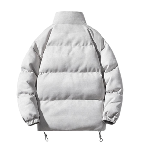 Blouson d'hiver matelassé pour homme, coupe-vent, enduit, écologique, avec capuche et col montant, en coton teint uni, personnalisable ODM/OEM - Product Image 6