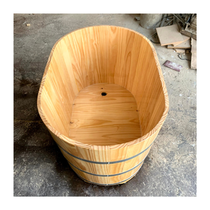 [HIGH QUALITY] | Traditional Japanese Round Wooden Bathtub Ofuro Barrel Bath Tub For Daily Soaking From Blue Lotus Vietnam - Product Image 1