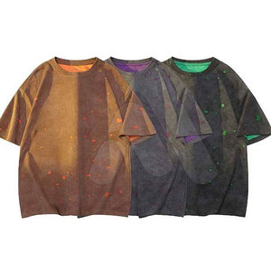 T-shirt décontracté homme 2026 de créateur, effet vieilli, couleur unie, léger, respirant, séchage rapide, coton écologique, logo personnalisé - Product Image 5