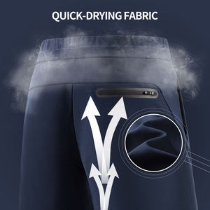 Gym Shorts Athletic Outdoor Sportswear Side Zipper Pocket Style Men's Gym Short <b>Pants</b> Men with custom logo of your choice - Product Image 3