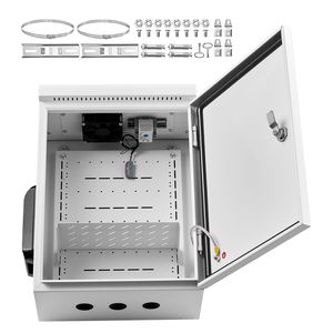 Scatola di Giunzione Elettrica per Esterni in Acciaio Laminato a Freddo, Cappa Antipioggia per Termostato e Ventilatore, Design Ventilato con Livello di Protezione IP68 e IP44 - Product Image 1