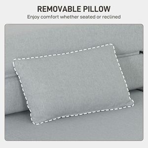 Divano Letto Pieghevole Moderno in Lino con Cuscino per Soggiorno o Dormitorio, Grigio Chiaro - Product Image 6