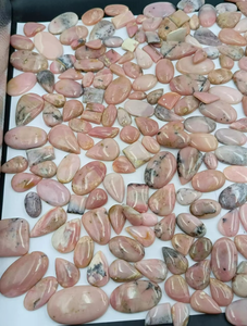 Opales roses naturelles cabochons, taille ovale poire, pierres brutes polies pour la fabrication de bijoux, effet de couleur, certifiées par un tiers, en vrac - Product Image 3
