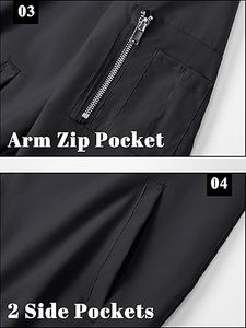 Chaqueta bomber para hombre TACVASEN, ligera, informal, para primavera y otoño, cortavientos con cremallera y bolsillo. - Product Image 4