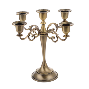 Candelabro de Metal Hecho a Mano con 5 Brazos, Color Plateado, Dorado y Negro, para Decoración Elegante del Hogar - Product Image 3