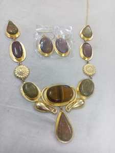 Ethnic Semi Stone Fashion <b>Necklace</b> Decorative Beadwork <b>Statement</b> <b>Necklace</b> Handmade Jewelry Gift - Product Image 3