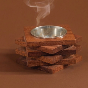 Brûleur à Bakhoor en Bois de Luxe avec Support Métallique Doré, Porte-Encens Moderne Mubkhar pour Oud, Bois d'Agar, Décoration d'Intérieur, Article Cadeau - Product Image 2