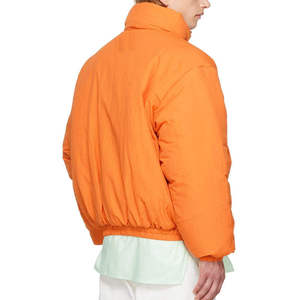 Chaquetas acolchadas personalizadas de alta calidad para hombre y mujer, diseño OEM de invierno, 100% poliéster, color naranja, para exteriores, universidad y escuela. - Product Image 6