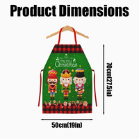Delantal de Cocina con Estampado de Cascanueces Navideño, Diseño a Cuadros Rojo y Verde, para Decoración Navideña del Hogar