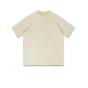 Camisetas de Hombre Oversize de Punto 100% Algodón Estilo Urbano Hip Hop con Estampado Lavado Ácido y Logo Personalizado Vintage al por Mayor - Product Image 5