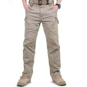 Men's Outdoor Sports Safari Style Cargo Pants <b>Waterproof</b> Windproof Breathable Fleece Embroidered Mid Waist - Product Image 1