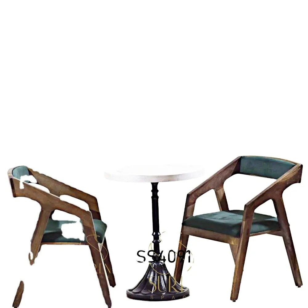 Indian Designer Hand Crafted Marble Table with cast iron Leg and With chair Set Hotels Dining Table