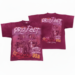 Camiseta Pro Felt de 220 GSM, Ligera, Estilo Vintage Lavado, Manga Corta, Cuello Redondo, 100% Algodón, Transpirable, Estilo Hip Hop, Tallas Grandes, Personalizable - Product Image 5