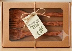 Ensemble de couverts en bois moderne au design minimaliste, sculpté à la main, compatible lave-vaisselle, pour la maison, les restaurants, les événements et l'hôtellerie - Product Image 4